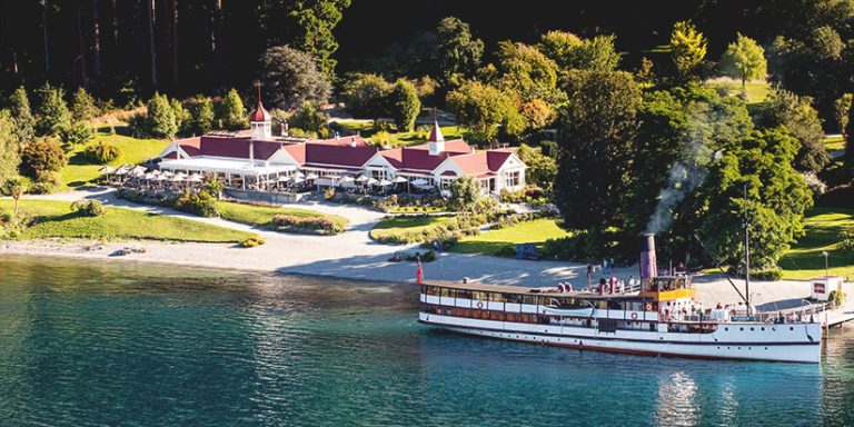 TSS Earnslaw cruise shi and Walter Peak homestead in Queenstown 